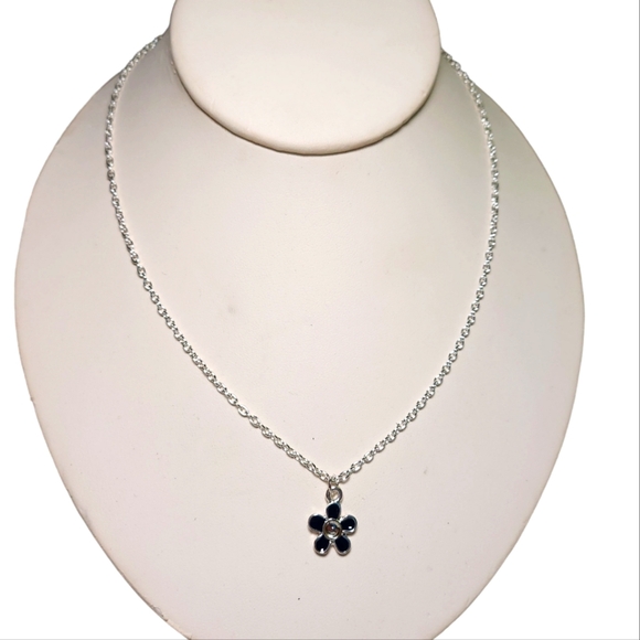 BTS Taehyung Inspired Black Flower Floral Flower Necklace Blume schwarz Kette Kp - Picture 1 of 2